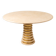 Italian Travertine and Brass Pedestal Dining Table Attributed to Marzio Cecchi for Studio Most, Italy,