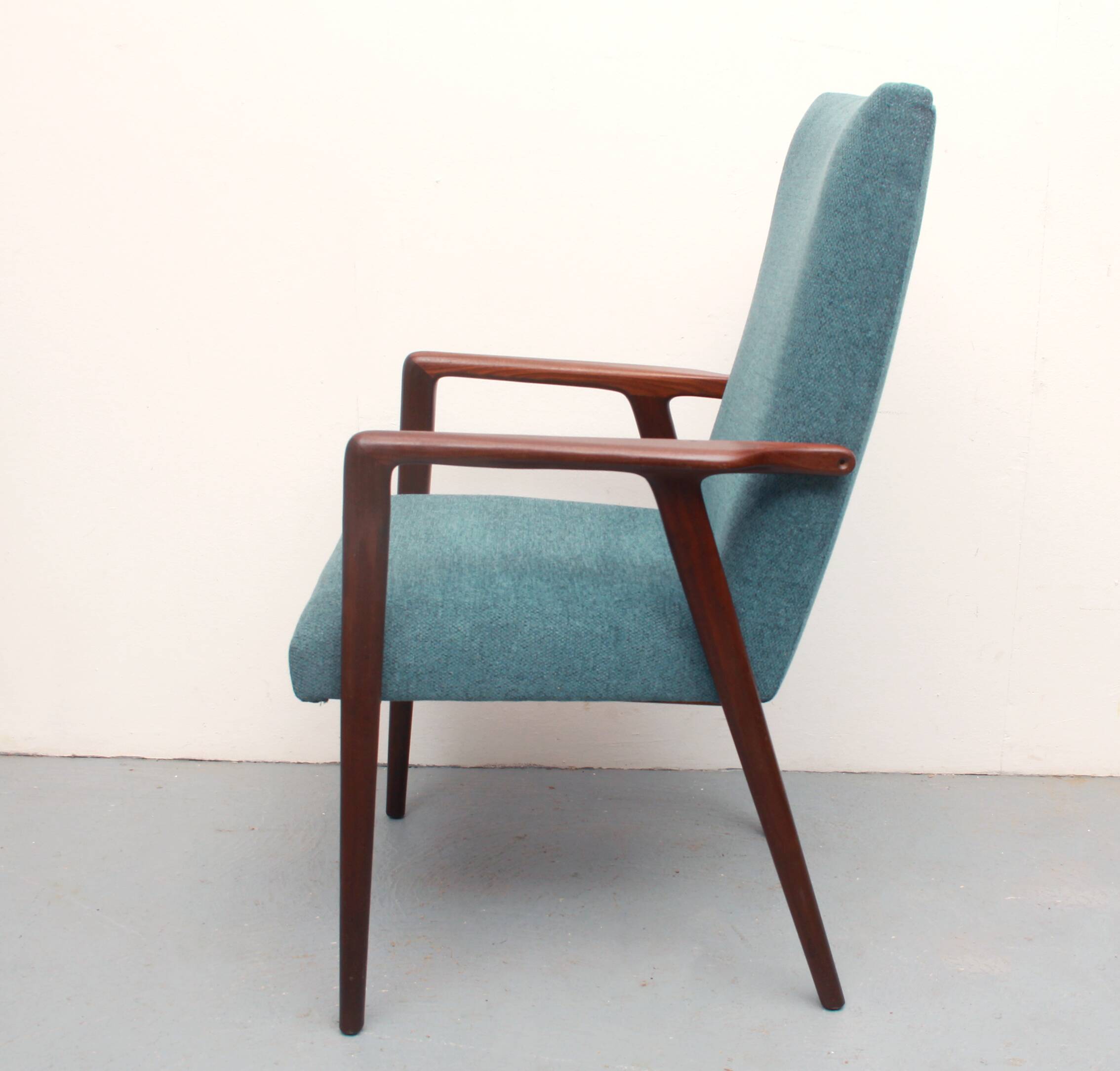1960s armchair high back in teak, restored