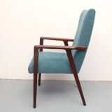 1960s armchair high back in teak, restored