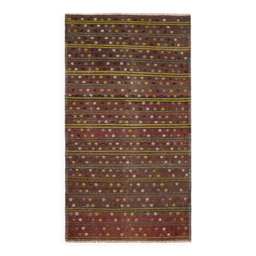 Turkish Handmade Vintage Anatolian Kilim 173 cm x 303 cm