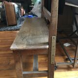 Old solid wood back bench
