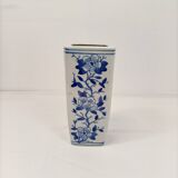 Blue and white square porcelain vase – Asian style / Delft blue