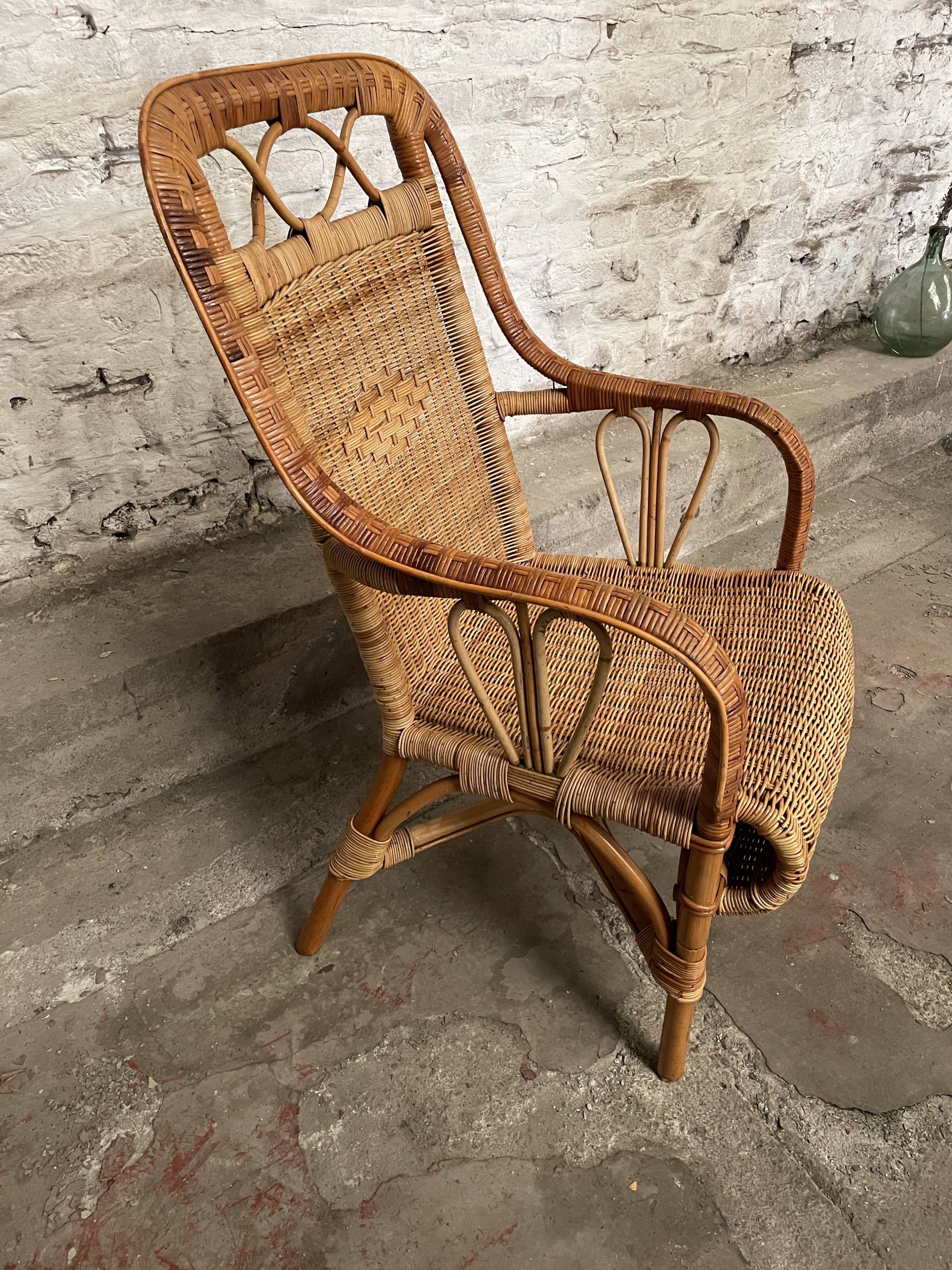 Rattan armchair