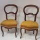 Paire de chaises Louis Philippe velours moutarde