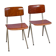 Set of 2 Dutch industrial chairs in teak/plywood by Marko, 1960s