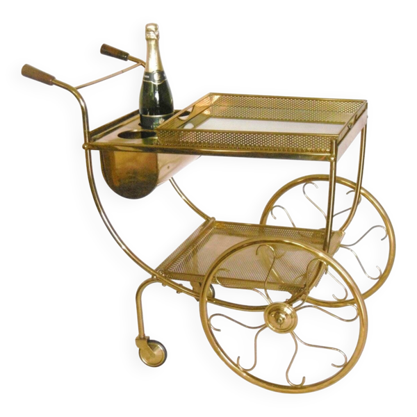 Chariot de bar vintage en laiton – Josef Frank pour Svenskt Tenn