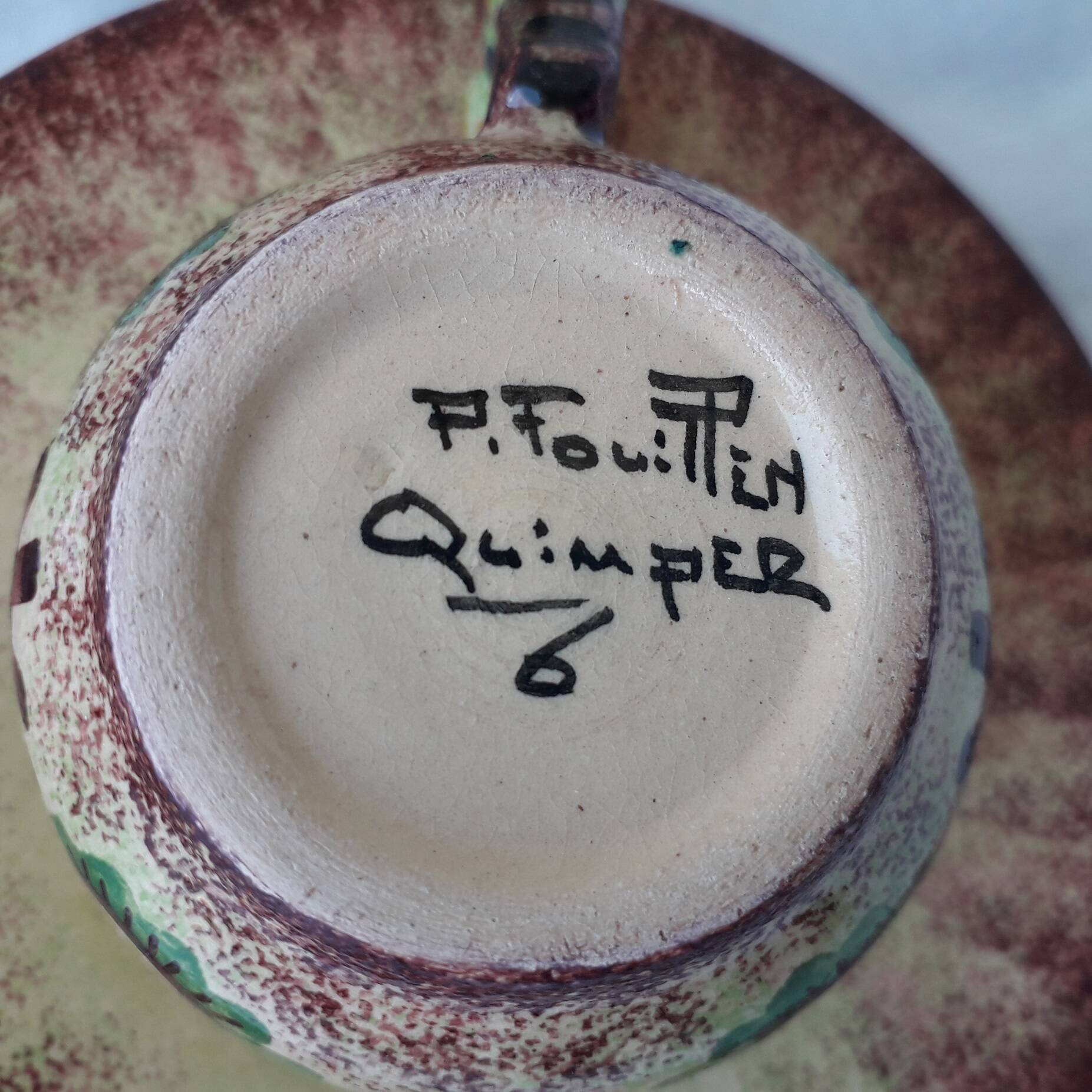 6 Quimper Fouillen cups