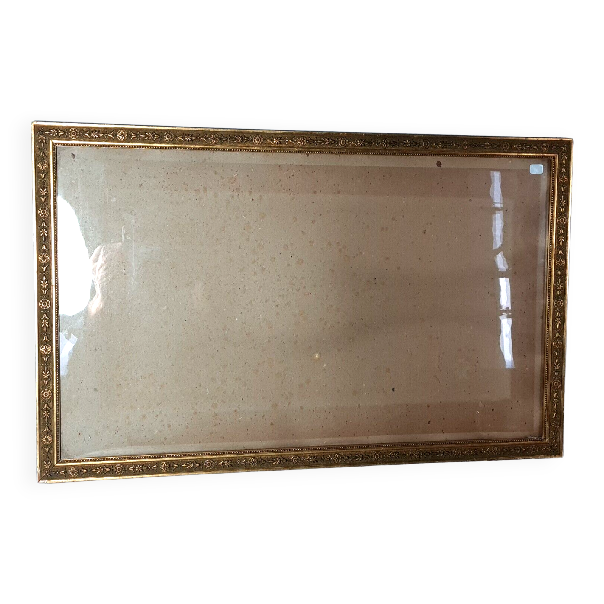 Old frame wood stucco gilding original 67x42 foliage 63x38 cm + glass SB