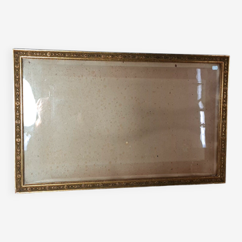 Old frame wood stucco gilding original 67x42 foliage 63x38 cm + glass SB