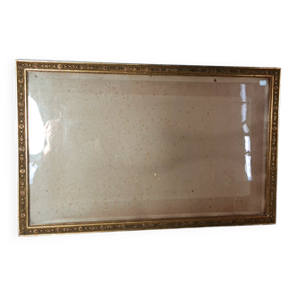 Old frame wood stucco gilding original 67x42 foliage 63x38 cm + glass SB