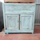 Sublime 19th-century commode (natural patina) pastel blue seaside.