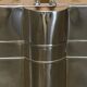 Art Deco fire screen from around 1920 in polished chrome with a bear.