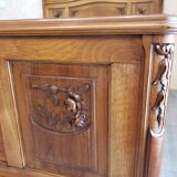 Vintage old walnut bed carved late nineteenth century