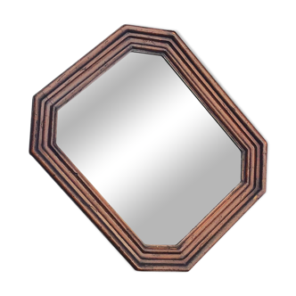 Octagonal solid wood mirror 50x60cm