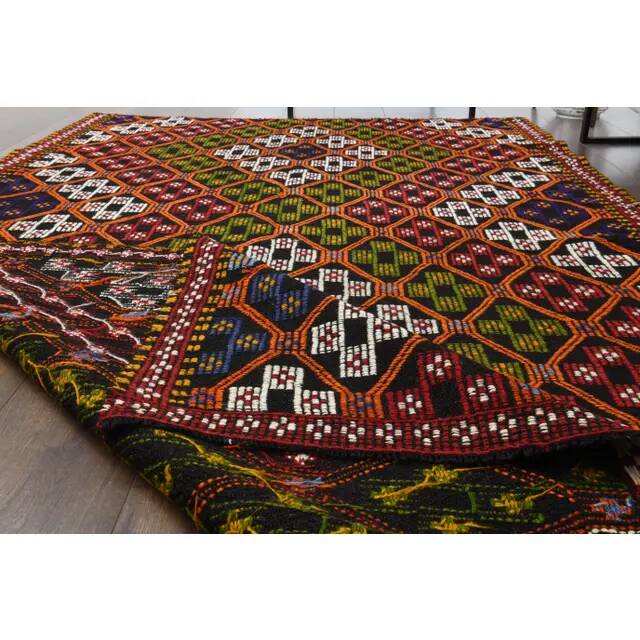 1970s Vintage Turkish Hand-Knotted Wool Cotton Brown Area Rug 159x278