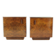 Tables de chevet cubiques du milieu du siècle en noyer, Tchécoslovaquie, années 1960, lot de 2
