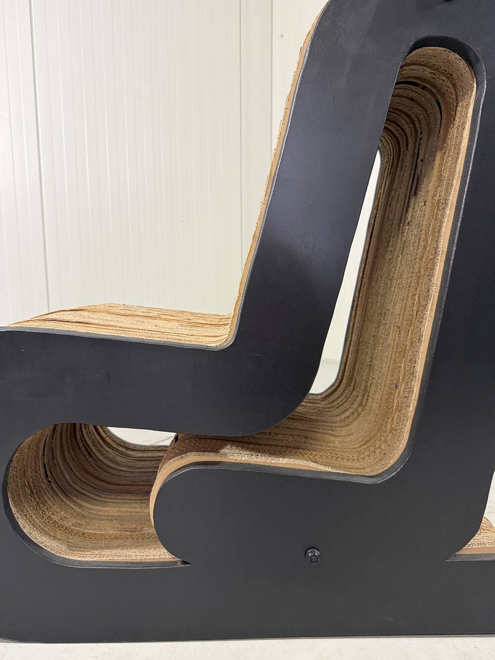 Sculpted cardboard & plywood lounge chair, 1990’s