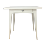 White wood desk foot compass