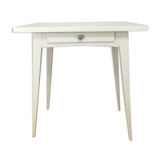 Bureau bois blanc pied compas