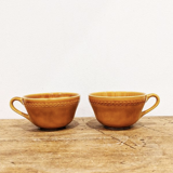 2 cups and saucers vintage '70 honey color