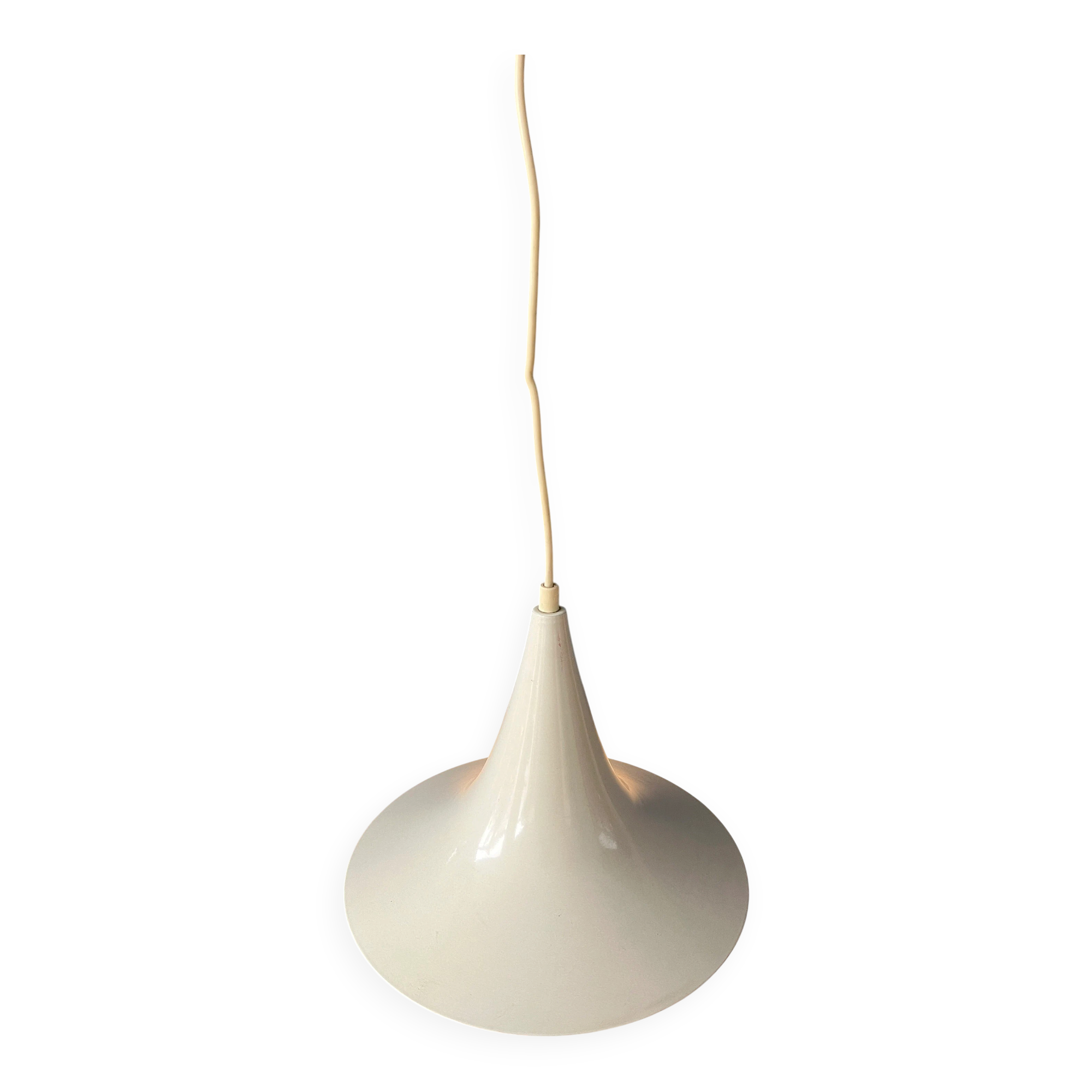 Suspension Space Age white Mid-Century witch hat shaped
