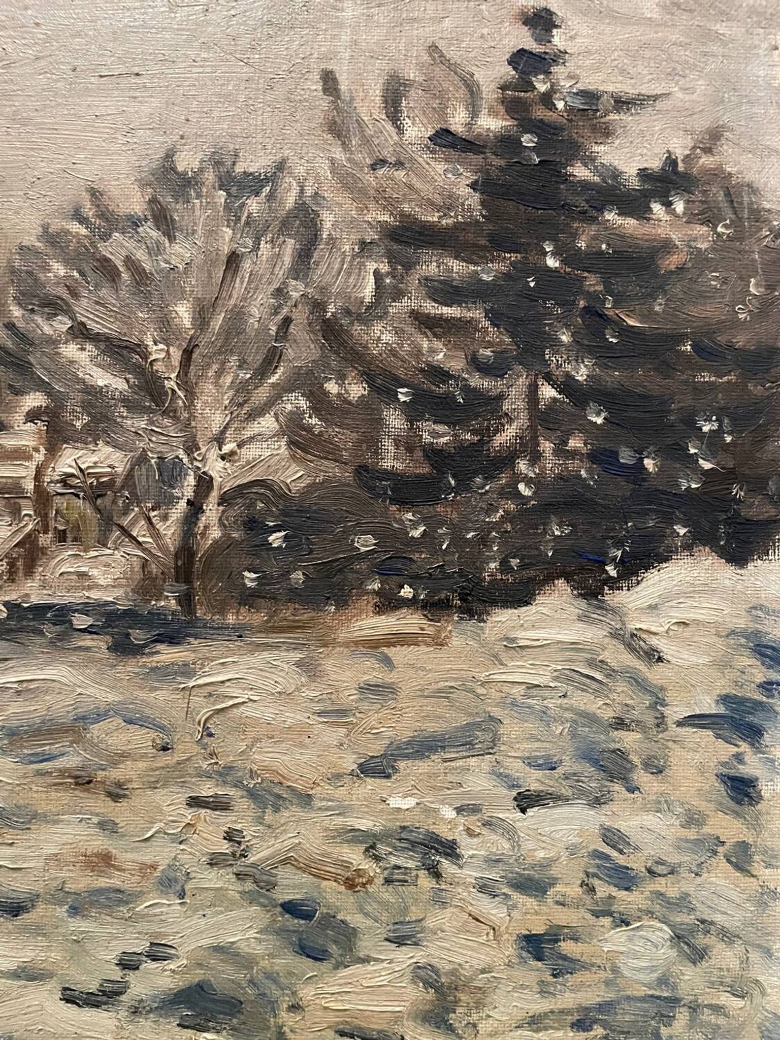 Animated snowy landscape from the early 20th century