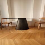 Table ovale metale noir AMPM