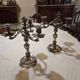 Pair of Louis XV style candelabra, in silvered bronze, 19th century.