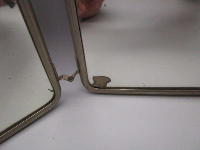 Vintage barber's triptych mirror 42x19cm