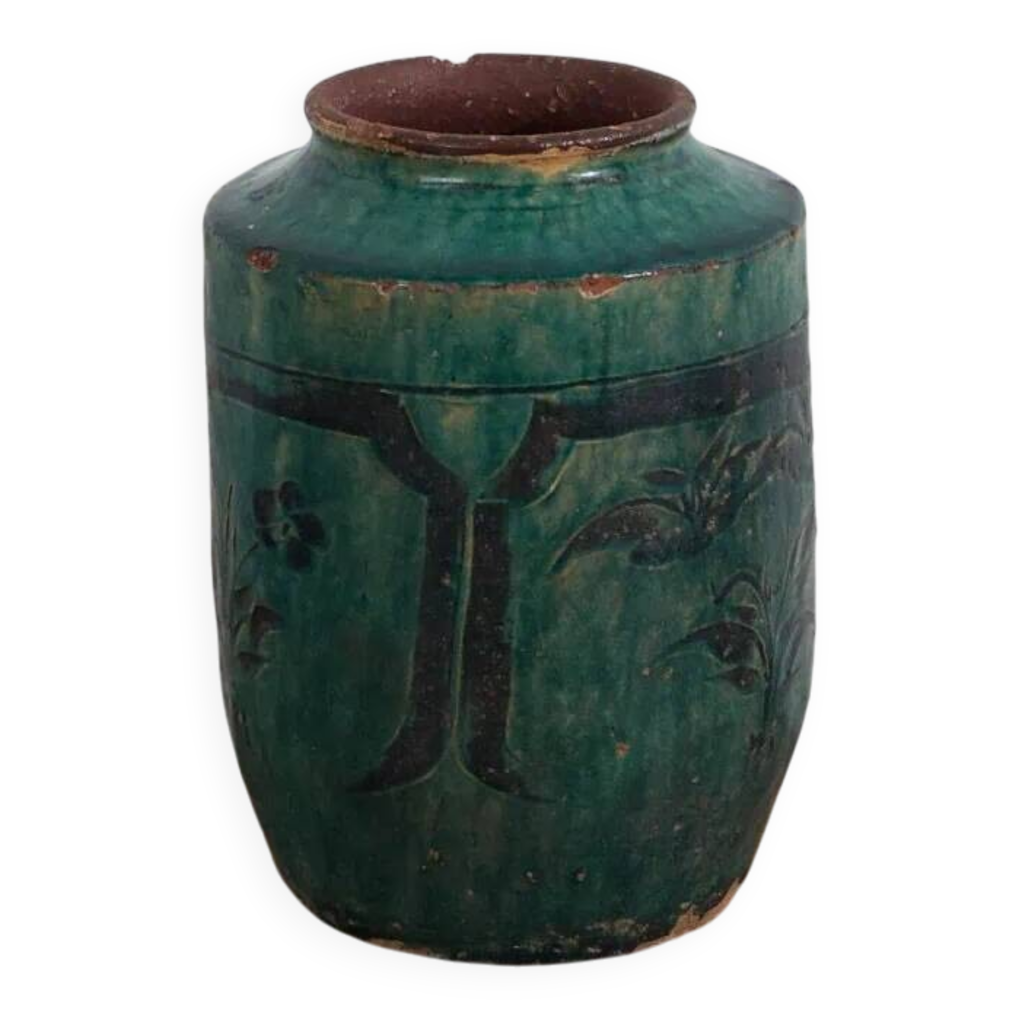Ancient Chinese vase with plant details (c.1820) #11