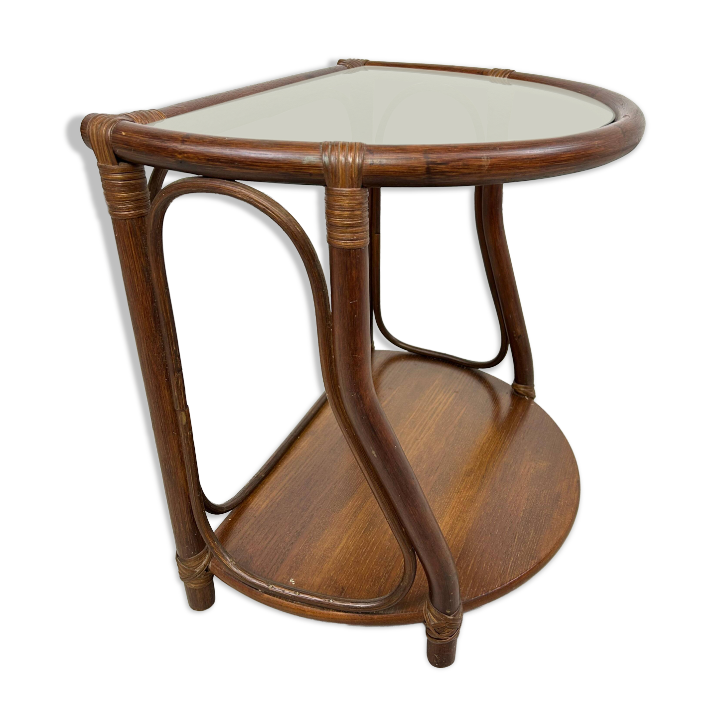 Table d'appoint en bambou style Mid-Century Modern par Gervasoni