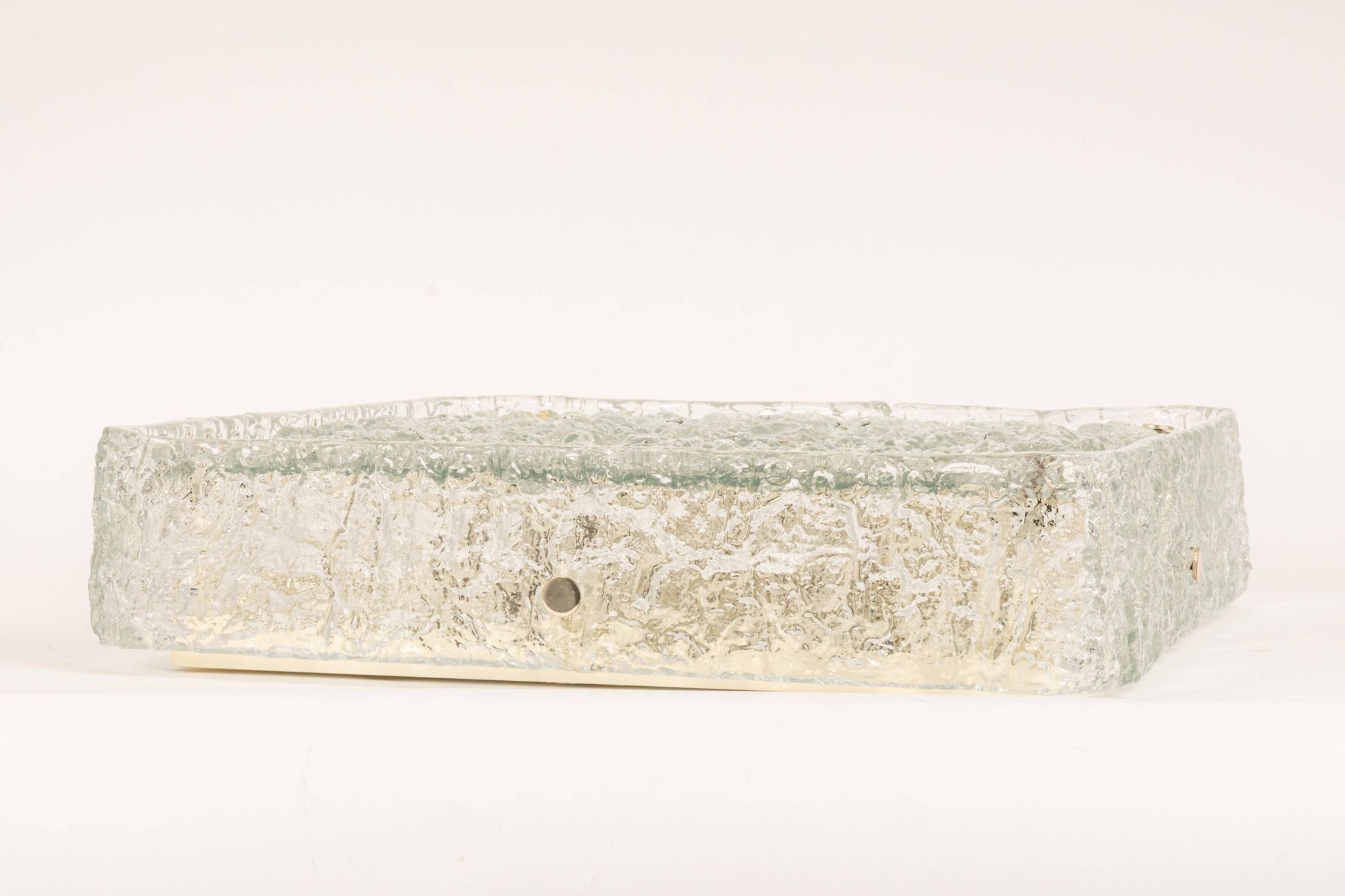 Square glass ice Murano ceiling light, Kaiser, Germany, 1970s