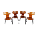 Set of four Danish hammer chairs by Arne Jacobsen for Fritz Hansen