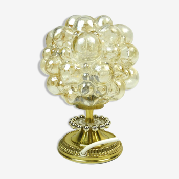 Rare lampe de bureau originale en verre à bulles par Helena Tynell
