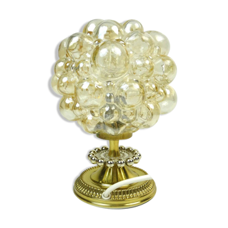 Rare lampe de bureau originale en verre à bulles par Helena Tynell