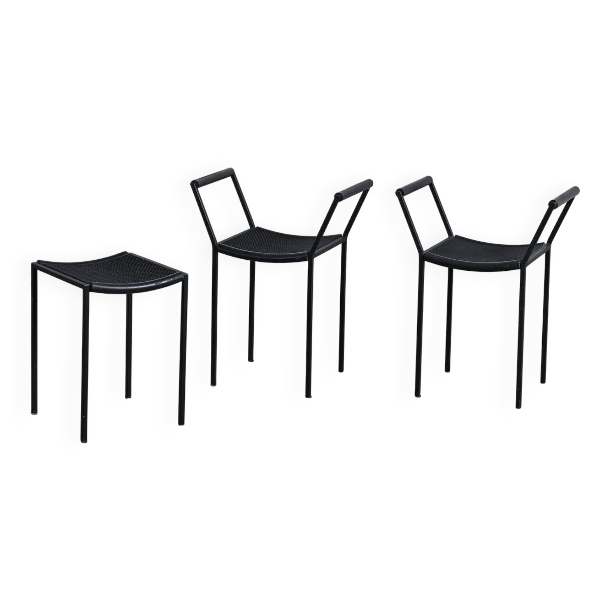 Set of three Millepunte stools by M. Peregalli and S. Calatroni, Italy.