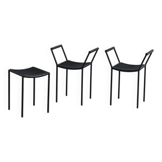 Set of three Millepunte stools by M. Peregalli and S. Calatroni, Italy.