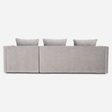 Corner sofa MALMO silver velour, Scandinavian design