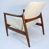 Fauteuil vintage entièrement restauré designer E.Homa, années 60, Cordon beige