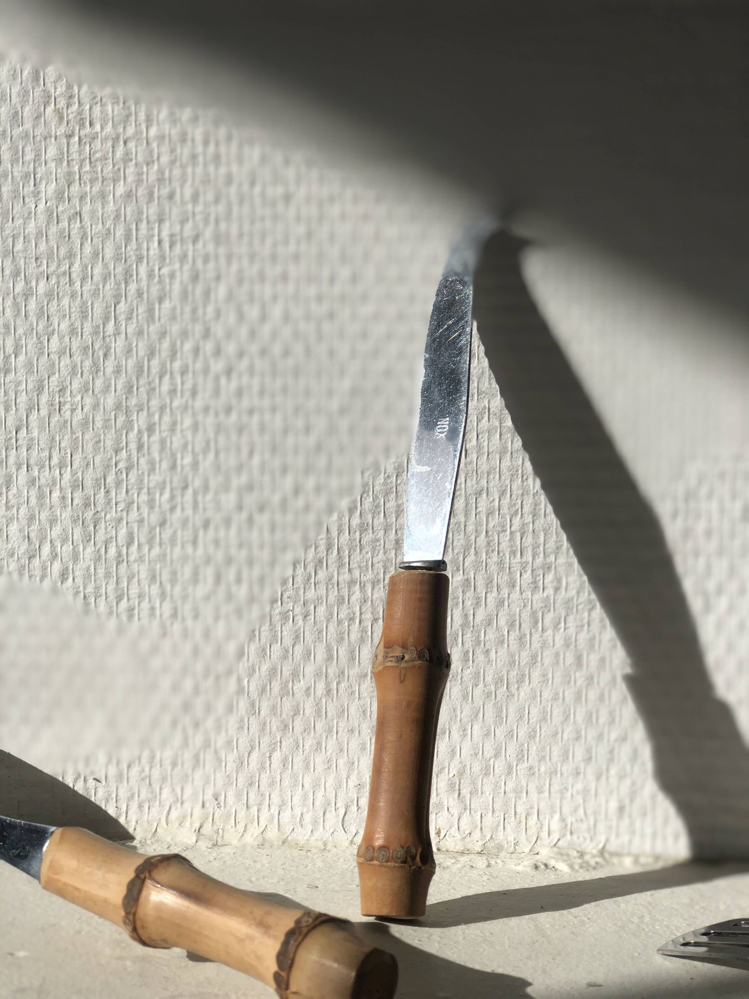 Cutlery set with bamboo handles