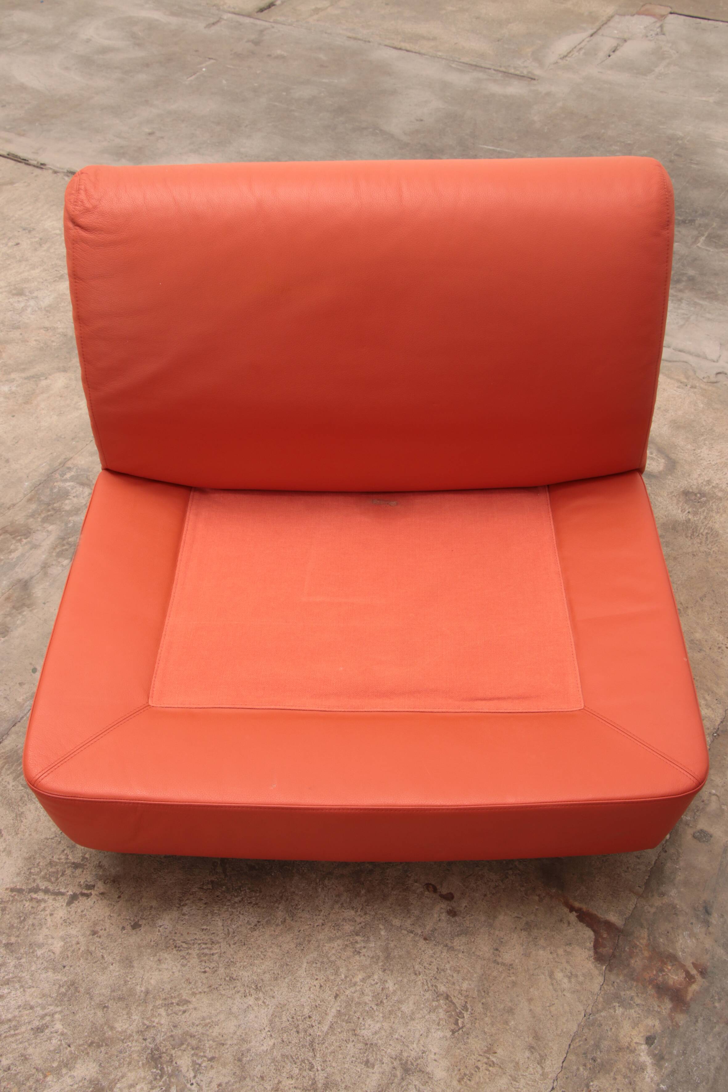 Mario Bellini Amanta modular sofa in orange leather for C&B Italy, 1960s