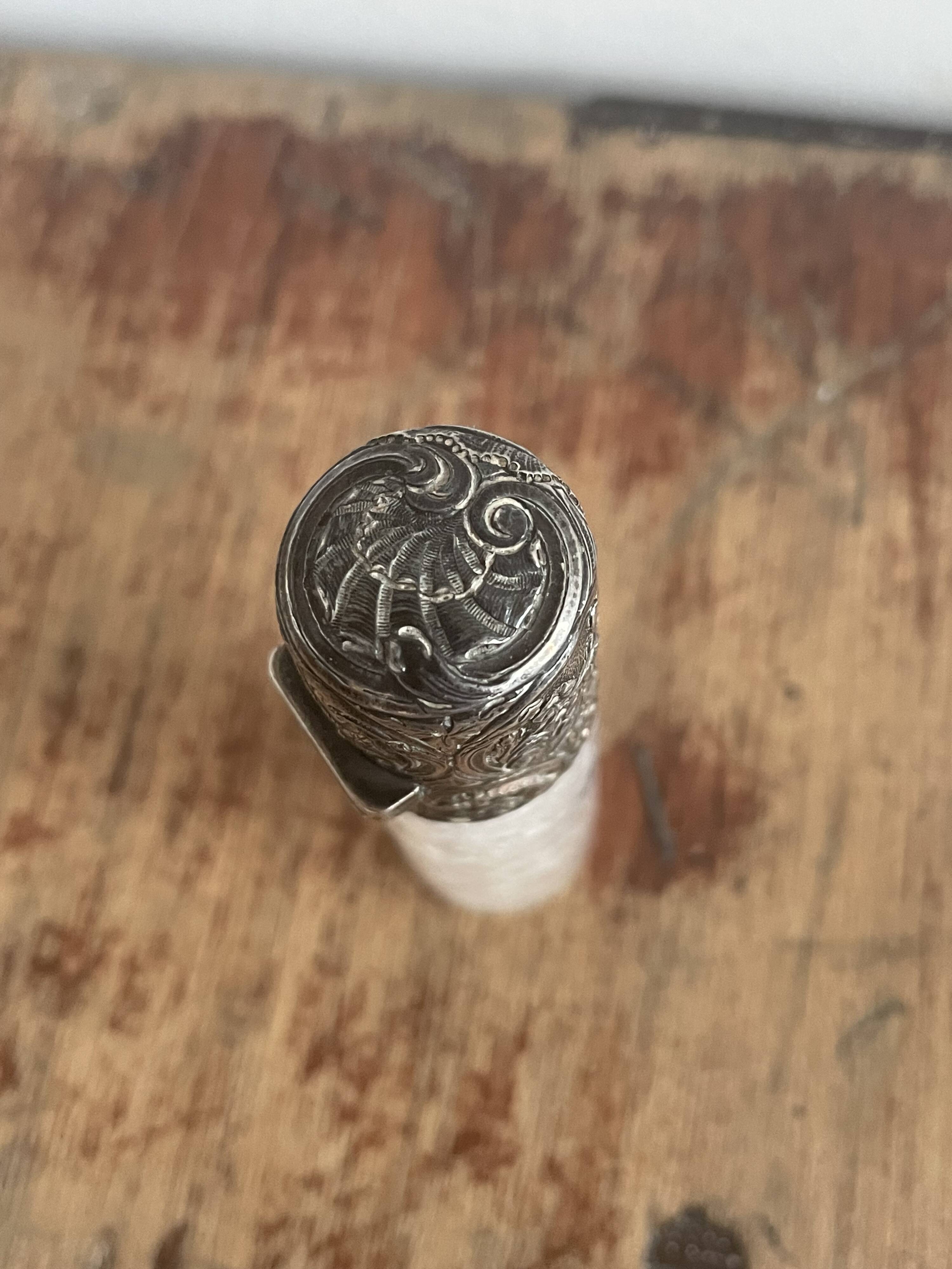 Salt bottle, cut glass, silver metal, Napoleon III, 19th century, object of curiosity, decor