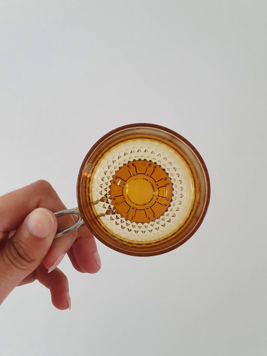 Amber glass italian espresso cups