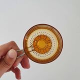 Amber glass italian espresso cups