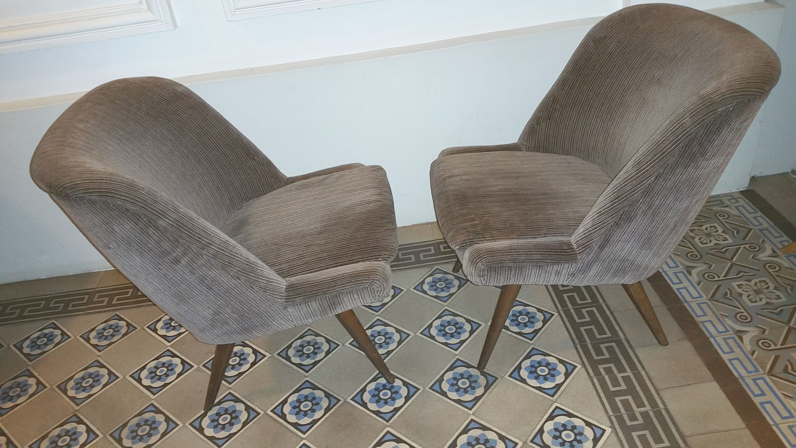 Pair of armchair Chair restored 50-60 years