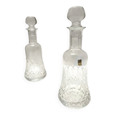 Pair of Transparent Crystal Decanter Bottles by Bleikristall, Germany