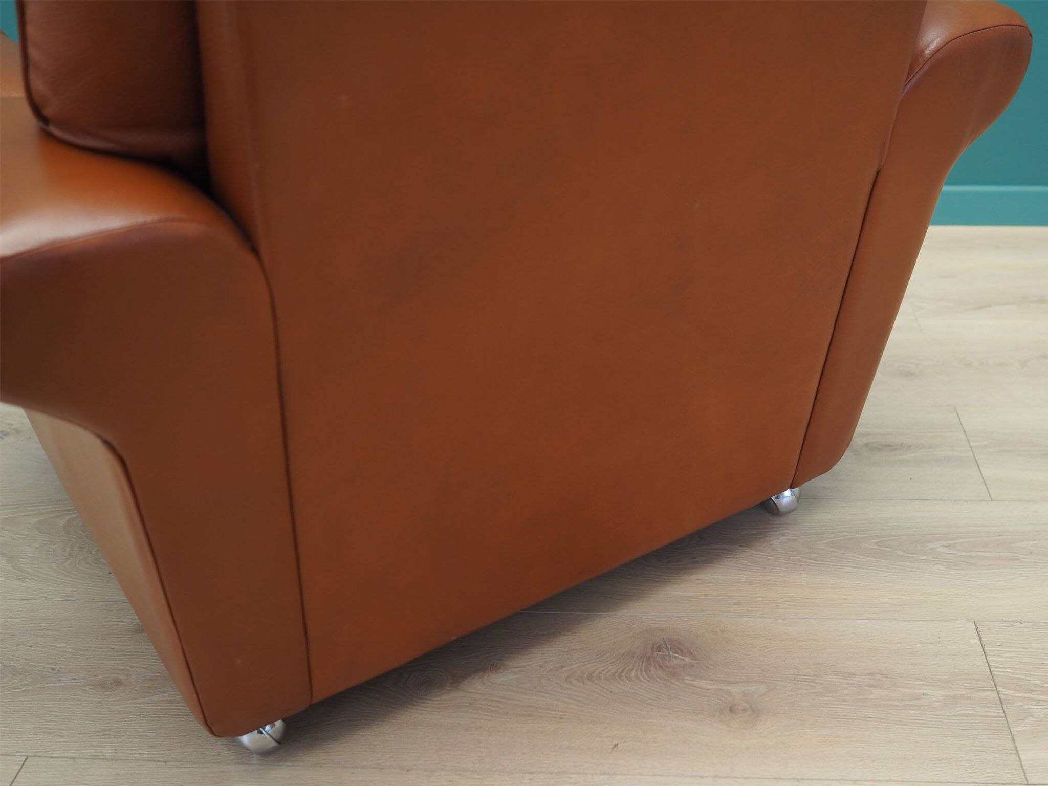 Fauteuil en cuir, design danois, années 1960, production : Danemark