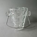 Cut glass ice bucket and its pliers