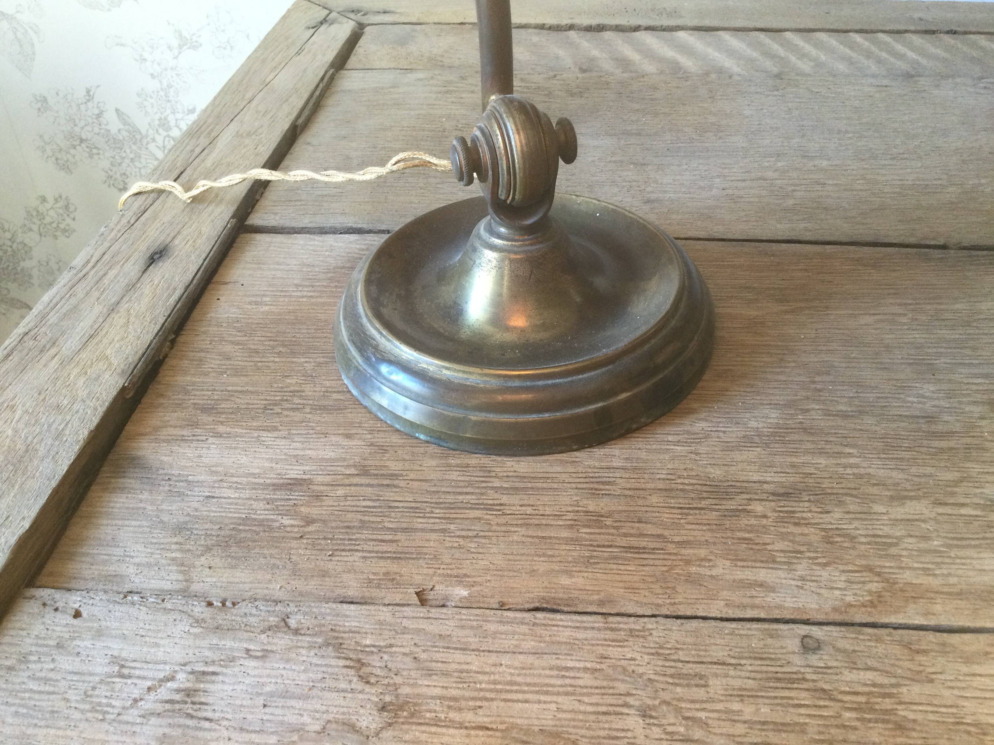 Lampe ancienne de bureau en cuivre