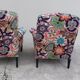 Pair of toad armchairs Napoleon III tapestry missoni italy